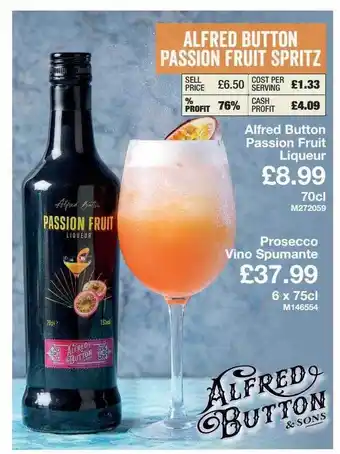 Makro Alfred Button Liqueur, Prosecco Vino Spumante offer