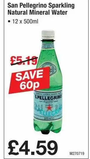 Makro San Pellegrino Sparkling Natural Mineral Water offer
