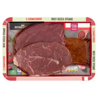Asda ASDA Butcher's Selection Free From Gluten 2 Chimichurri Beef Sizzle Steaks offer
