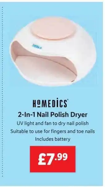 Lidl 2 In 1 Nail Polish Dryer offer