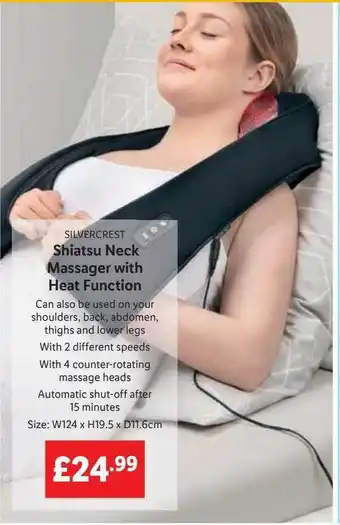 Lidl Shiatsu Neck Massager With Heat Function offer