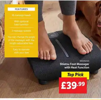 Lidl Shiatsu Foot Massager With Heat Function offer