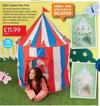Aldi Kids Gazebo Play Tent offer