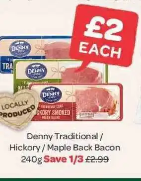 Spar Denny Traditional - Hickory - Maple Back Bacon 240g offer