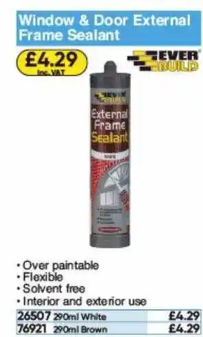 Toolstation Window & Door External Frame Sealant offer