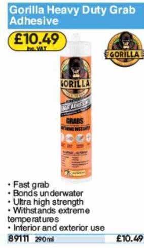 Toolstation Gorilla Heavy Duty Grab Adhesive offer