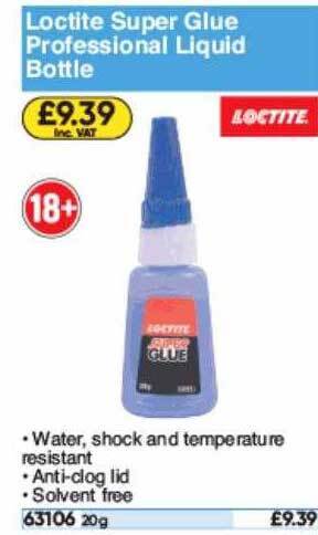 Toolstation Loctite Super Glue Professional Liquid Bottle offer