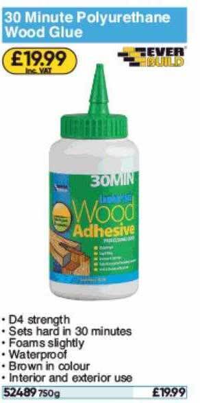 Toolstation 30 Minute Polyurethane Wood Glue offer