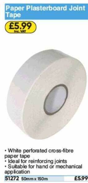 Toolstation Paper Plasterboard Joint Tape offer