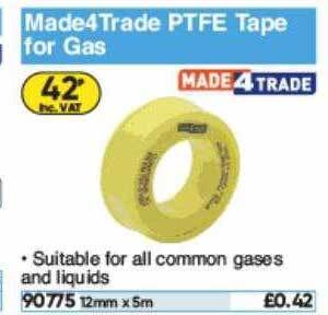 Toolstation Made4trade Ptfe Tape For Gas offer