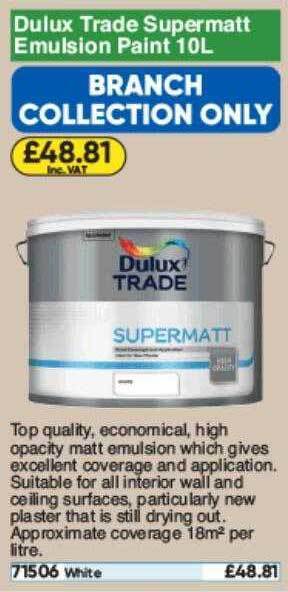 Toolstation Dulux Trade Supermatt Emulsion Paint offer