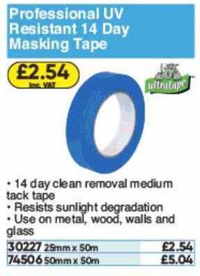 Toolstation Professional Uv Resistant 14 Day Masking Tape offer