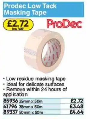 Toolstation Prodec Low Tack Masking Tape offer