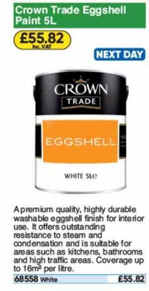 Toolstation Crown Trade Eggshell Paint offer
