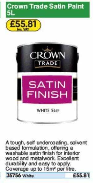 Toolstation Crown Trade Satin Paint offer
