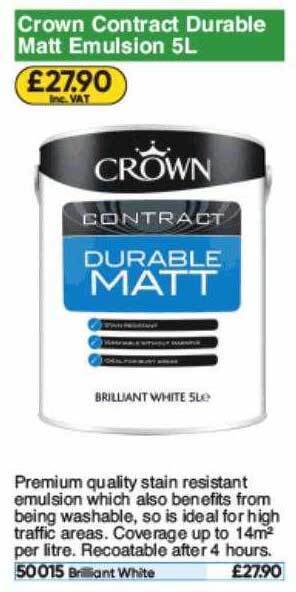 Toolstation Crown Contract Durable Matt Emulsion offer