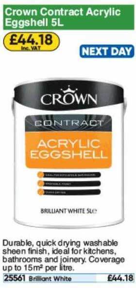 Toolstation Crown Contract Acrylic Eggshell offer