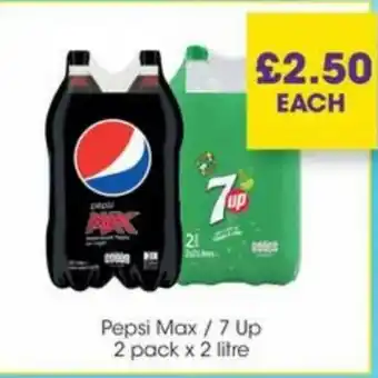 Centra Pepsi Max/ 7 UP 2 pack x 2L offer