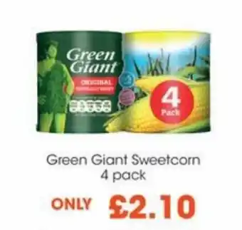 Centra Green Giant Sweetcorn 4 pack offer