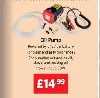 Lidl Oil Pump offer