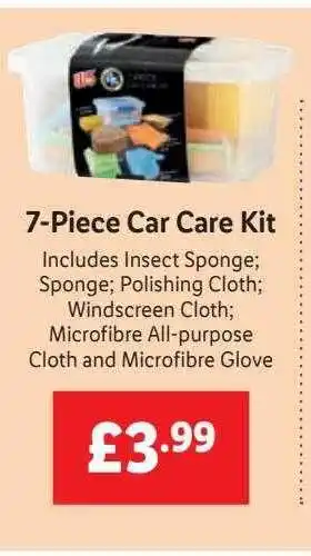 Lidl 7-piece Car Care Kit offer