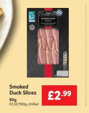 Lidl Smoked Duck Slices offer