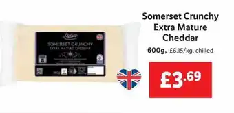 Lidl Somerset Crunchy Extra Mature Cheddar offer