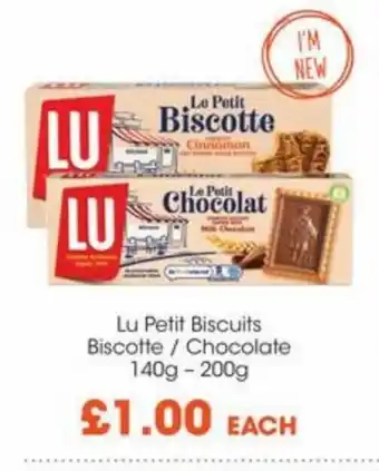 Centra Lu Petit Biscuits Biscotte/ Chocolate 140g-200g offer