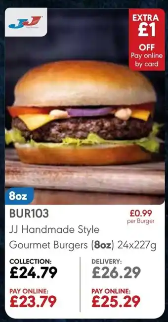 JJ Food Service JJ Handmade Style Gourmet Burgers 8oz offer