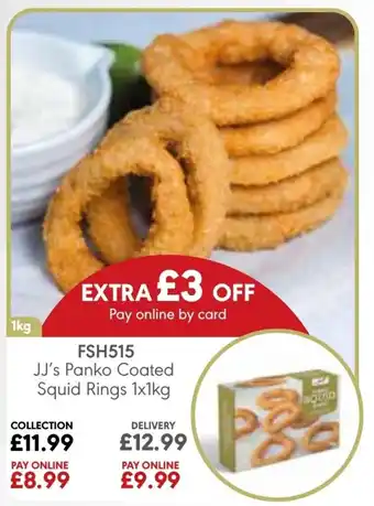 JJ's Panko Coated Squid Rings 1x1kg