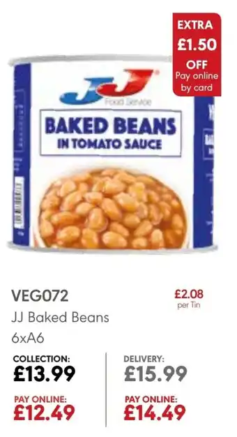 JJ Food Service JJ Bakes Beans 6xA6 offer
