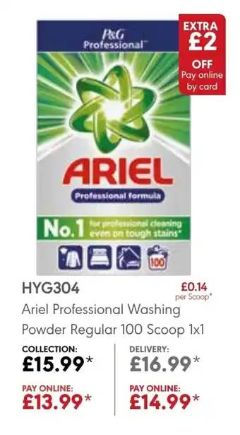 JJ Food Service Ariel Professional Washing Powder Regular 100 Scoop 1x1 offer