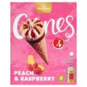 Morrisons Morrisons peach & raspberry ice cream cones offer