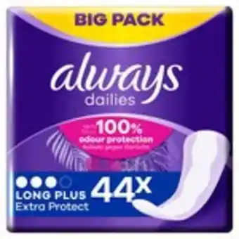 Morrisons Always dailies extra protect panty liners long plus 44 liners offer