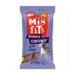 Morrisons Misfits wonky chomp adult medium dog treats liver 2 stick offer