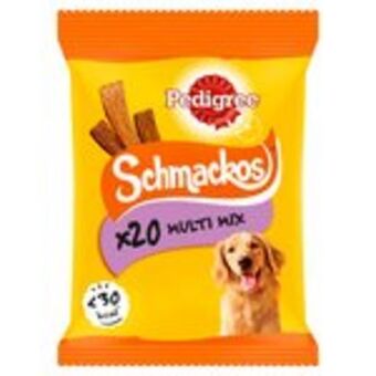 Morrisons Pedigree schmackos adult dog treats meat mix 20 strips offer
