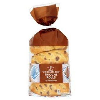 Sainsbury's Sainsbury's milk chocolate chip brioche roll x8 offer