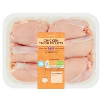 Sainsbury's Sainsbury's british fresh chicken thigh fillets skinless & boneless 640g offer