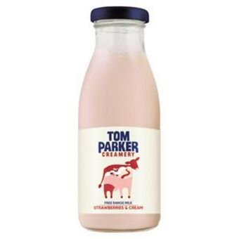 Sainsbury's Tom parker creamery free range strawberries & cream milk 250ml offer