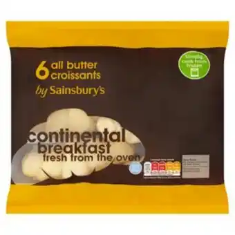 Sainsbury's Sainsbury's frozen all butter croissants x6 300g offer