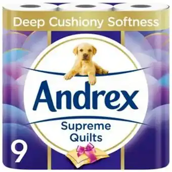 Sainsbury's Andrex supreme quilts toilet tissue 9 rolls offer