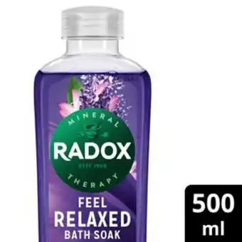 Sainsbury's Radox bath soak feel relaxed 500ml offer