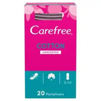 Sainsbury's Carefree panty liners with cotton extract x20 offer