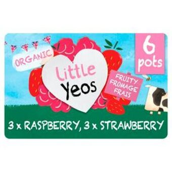 Sainsbury's Yeo valley organic little yeos, strawberry & raspberry fromage frais 6x45g offer