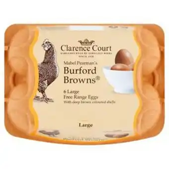 Sainsbury's Clarence court mabel pearmans's burford browns large free range eggs x6 offer