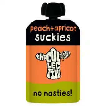 Sainsbury's The collective suckies peach + apricot kids yoghurt pouch 100g offer