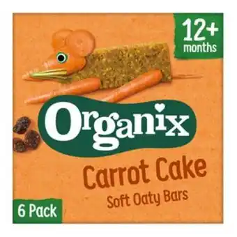 Sainsbury's Organix carrot cake organic soft oat snack bars multipack 6x30g offer