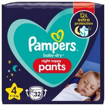 Sainsbury's Pampers baby dry night nappy pants size 4, 9kg-15kg x32 offer