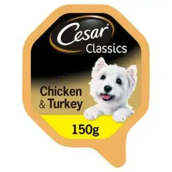 Sainsbury's Cesar classics loaf wet adult 1+ dog food tray with chicken and turkey 150g offer