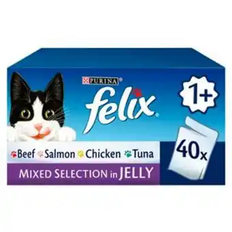 Sainsbury's Felix cat food mixed selection in jelly 40x100g offer